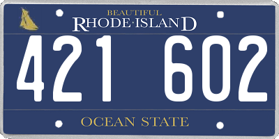 RI license plate 421602