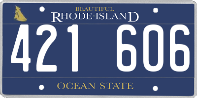 RI license plate 421606