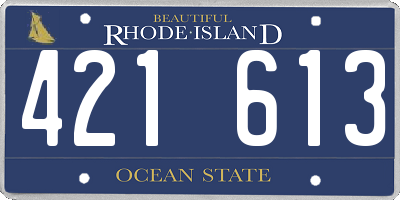 RI license plate 421613
