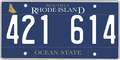 RI license plate 421614