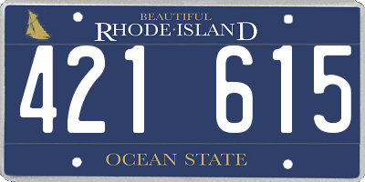 RI license plate 421615