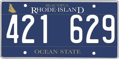 RI license plate 421629