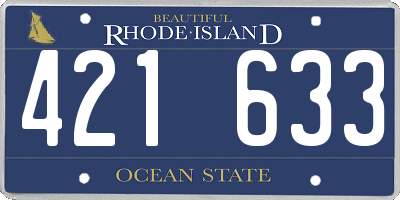 RI license plate 421633