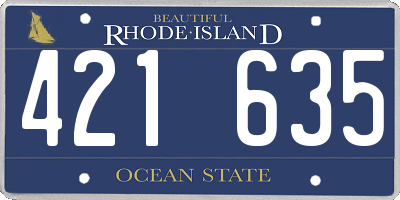RI license plate 421635