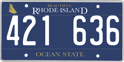 RI license plate 421636