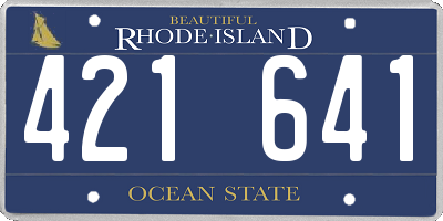 RI license plate 421641