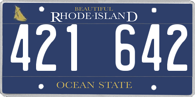 RI license plate 421642