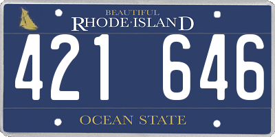 RI license plate 421646