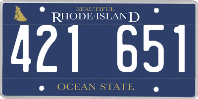 RI license plate 421651