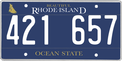 RI license plate 421657