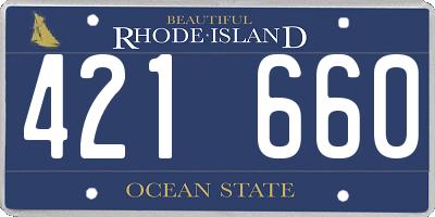 RI license plate 421660
