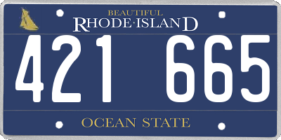 RI license plate 421665