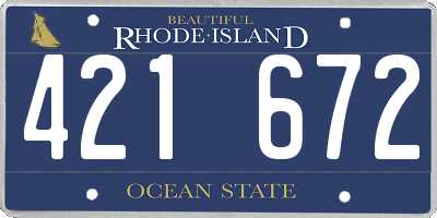 RI license plate 421672