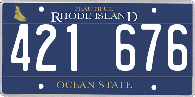 RI license plate 421676