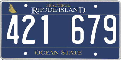 RI license plate 421679
