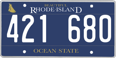 RI license plate 421680