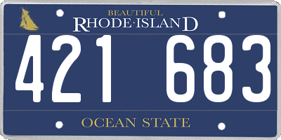 RI license plate 421683