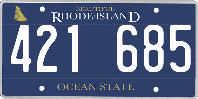 RI license plate 421685