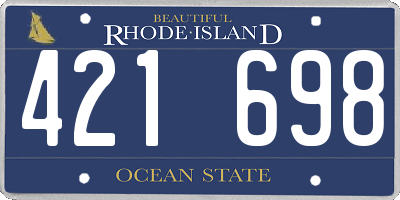 RI license plate 421698