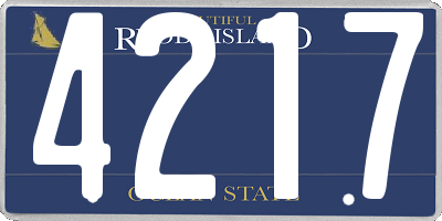 RI license plate 4217
