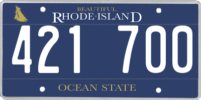 RI license plate 421700