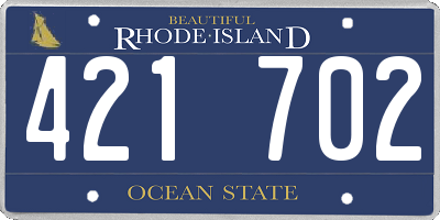 RI license plate 421702