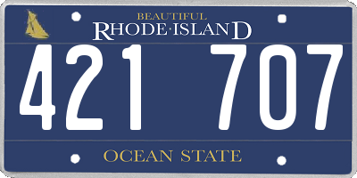 RI license plate 421707