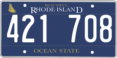 RI license plate 421708