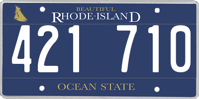RI license plate 421710
