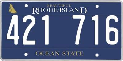 RI license plate 421716