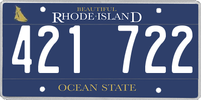 RI license plate 421722