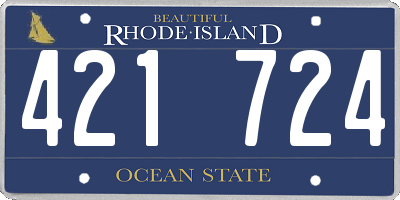 RI license plate 421724