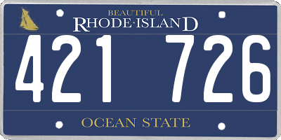 RI license plate 421726