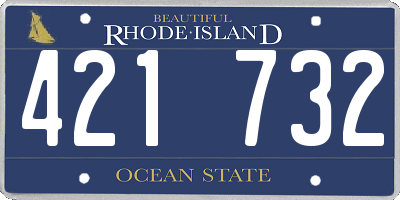 RI license plate 421732