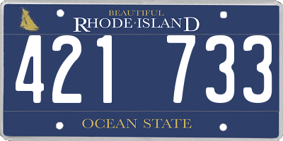 RI license plate 421733