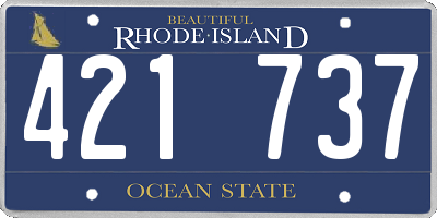 RI license plate 421737