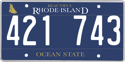 RI license plate 421743