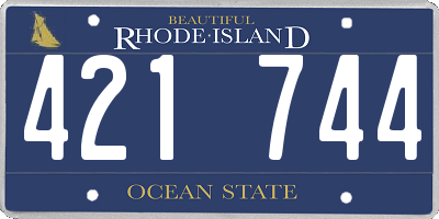 RI license plate 421744
