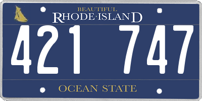RI license plate 421747