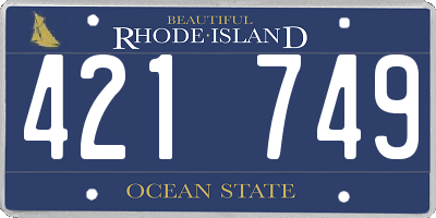 RI license plate 421749