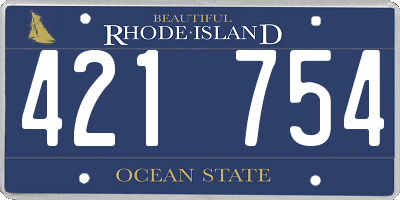 RI license plate 421754