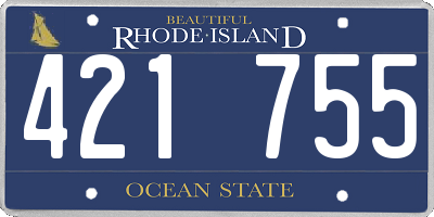 RI license plate 421755