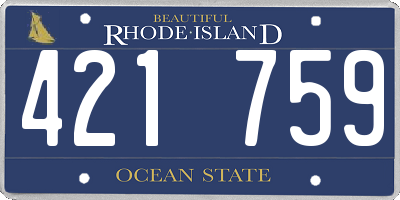 RI license plate 421759