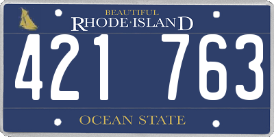 RI license plate 421763