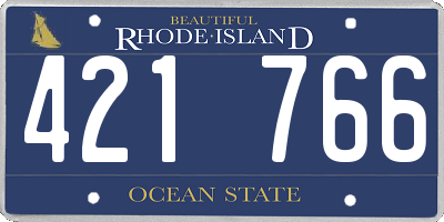 RI license plate 421766