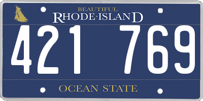 RI license plate 421769