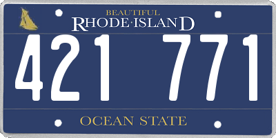 RI license plate 421771