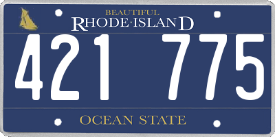 RI license plate 421775