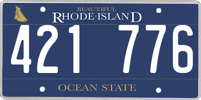 RI license plate 421776