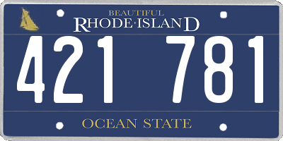RI license plate 421781